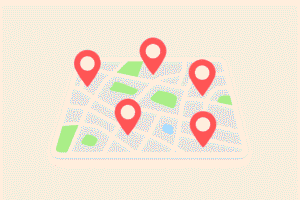 Mapas com pins destacando empresas Competindo pela mesma região